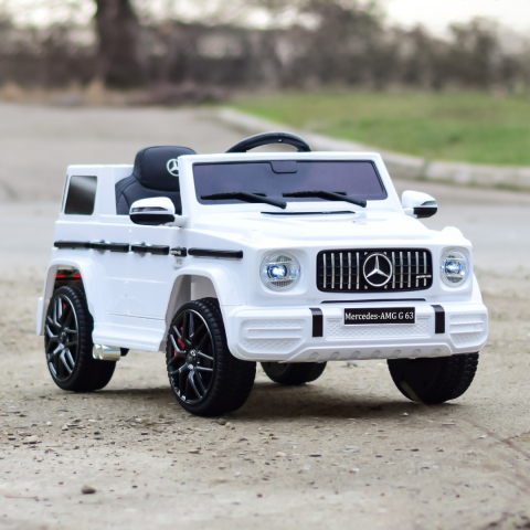 Masinuta electrica pentru copii Mercedes G63 AMG, 70W 12V, echipare premium, alba [3]
