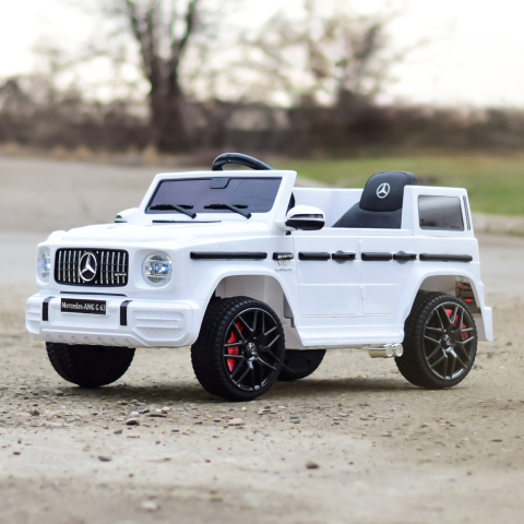 Masinuta electrica pentru copii Mercedes G63 AMG, 70W 12V, echipare premium, alba [5]