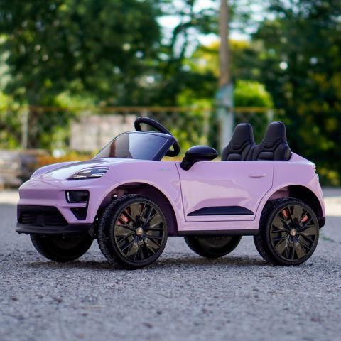 Porsche Macan Electric Ride-On Car for Children, 140W, 12V, EVA Wheels, Eco-Leather Seat, Premium Edition, light pink [9]