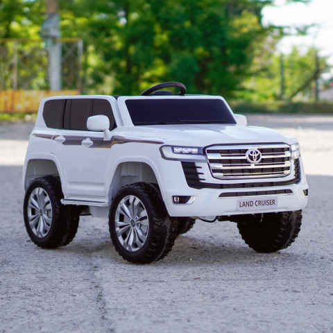 Masinuta electrica pentru copii, Toyota Land Cruiser, 2 locuri, 140W, 12V, echipare Premium, alba [1]