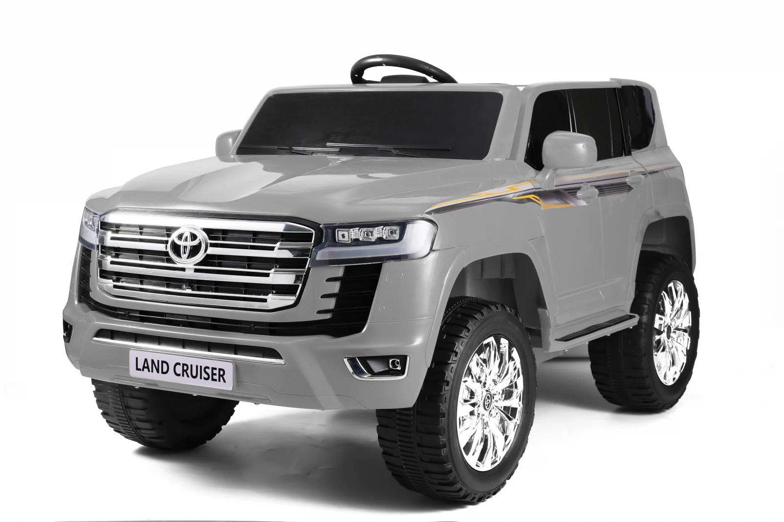 Licensed Ride On cars - Licensed electric ride-on car for children Toyota Land Cruiser, 2 seats, 140W, 12V, PREMIUM, gray