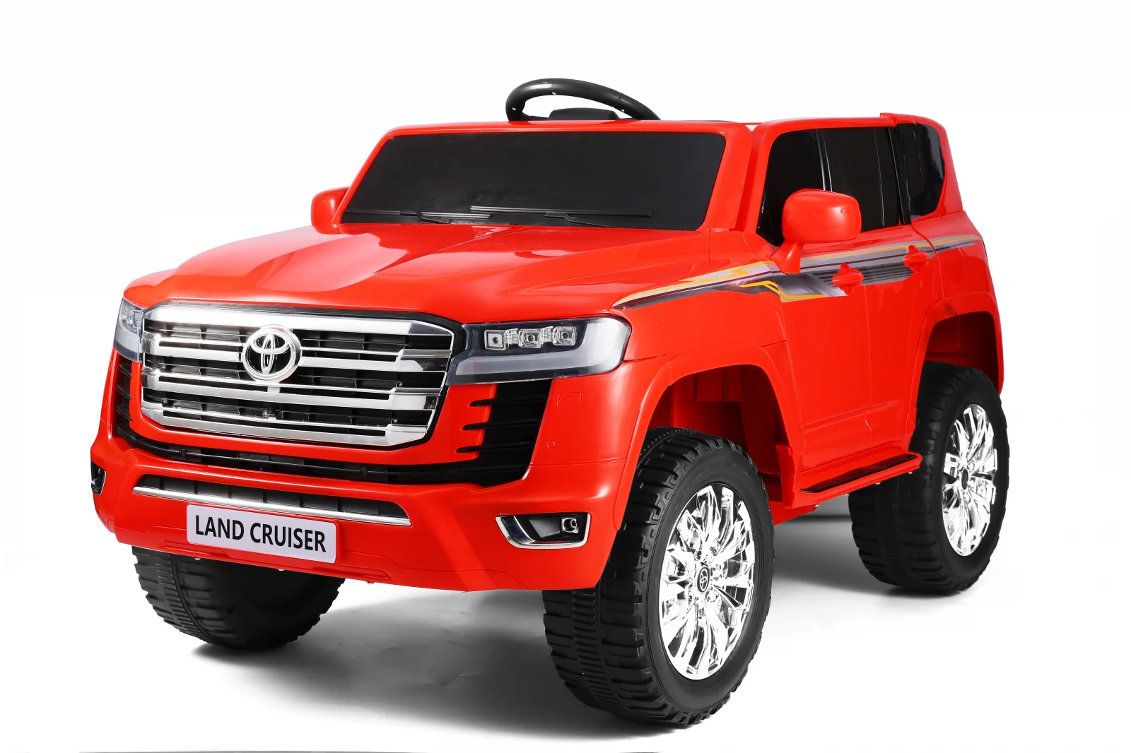 Licensed Ride On cars - Licensed electric ride-on car for children Toyota Land Cruiser, 2 seats, 140W, 12V, PREMIUM, red