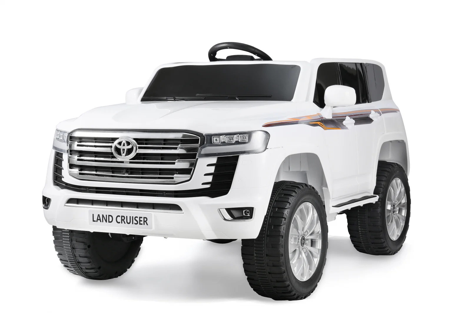 Licensed Ride On cars - Licensed electric ride-on car for children Toyota Land Cruiser, 2 seats, 140W, 12V, PREMIUM, white