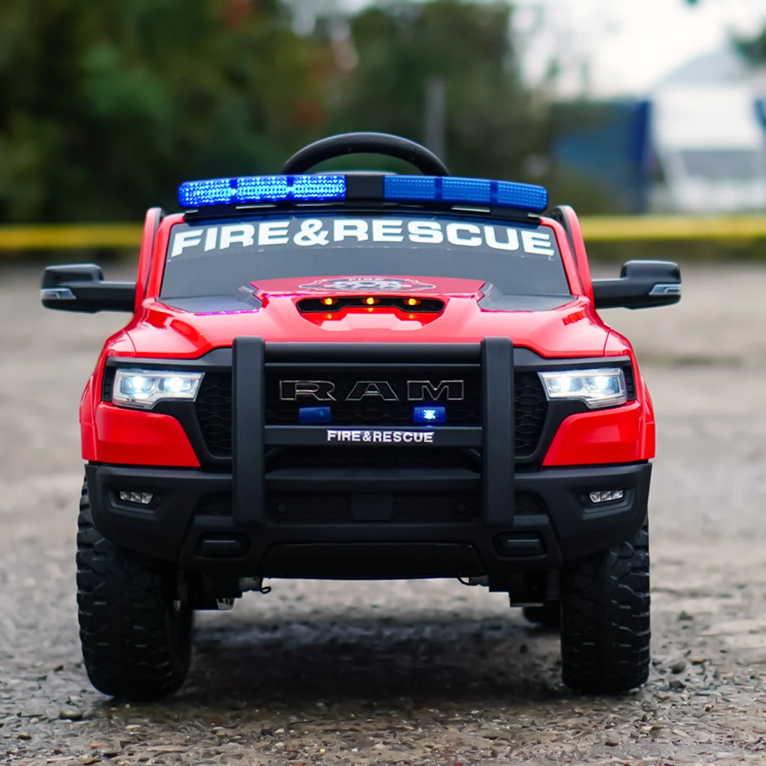 Kids Electric Ride-On Truck, Dodge RAM 1500 RHO, 12V 140W, Premium Edition, Red [1]