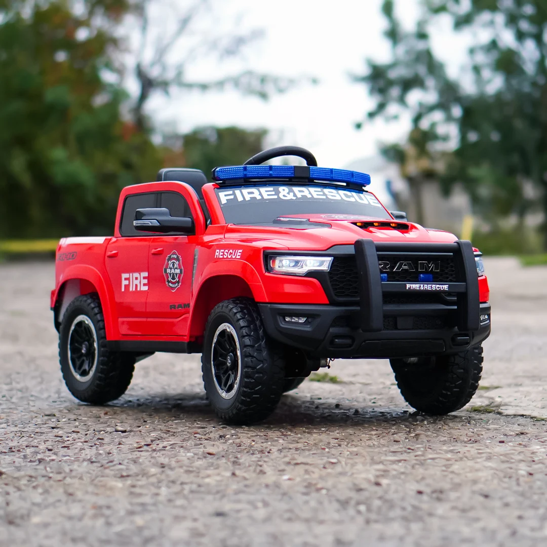 Kids Electric Ride-On Truck, Dodge RAM 1500 RHO, 12V 140W, Premium Edition, Red [2]