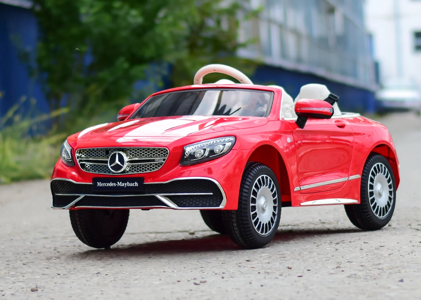 Masinuta electrica pentru fetite Mercedes S650 MAYBACH, 70W 12V, Premium, rosie [14]