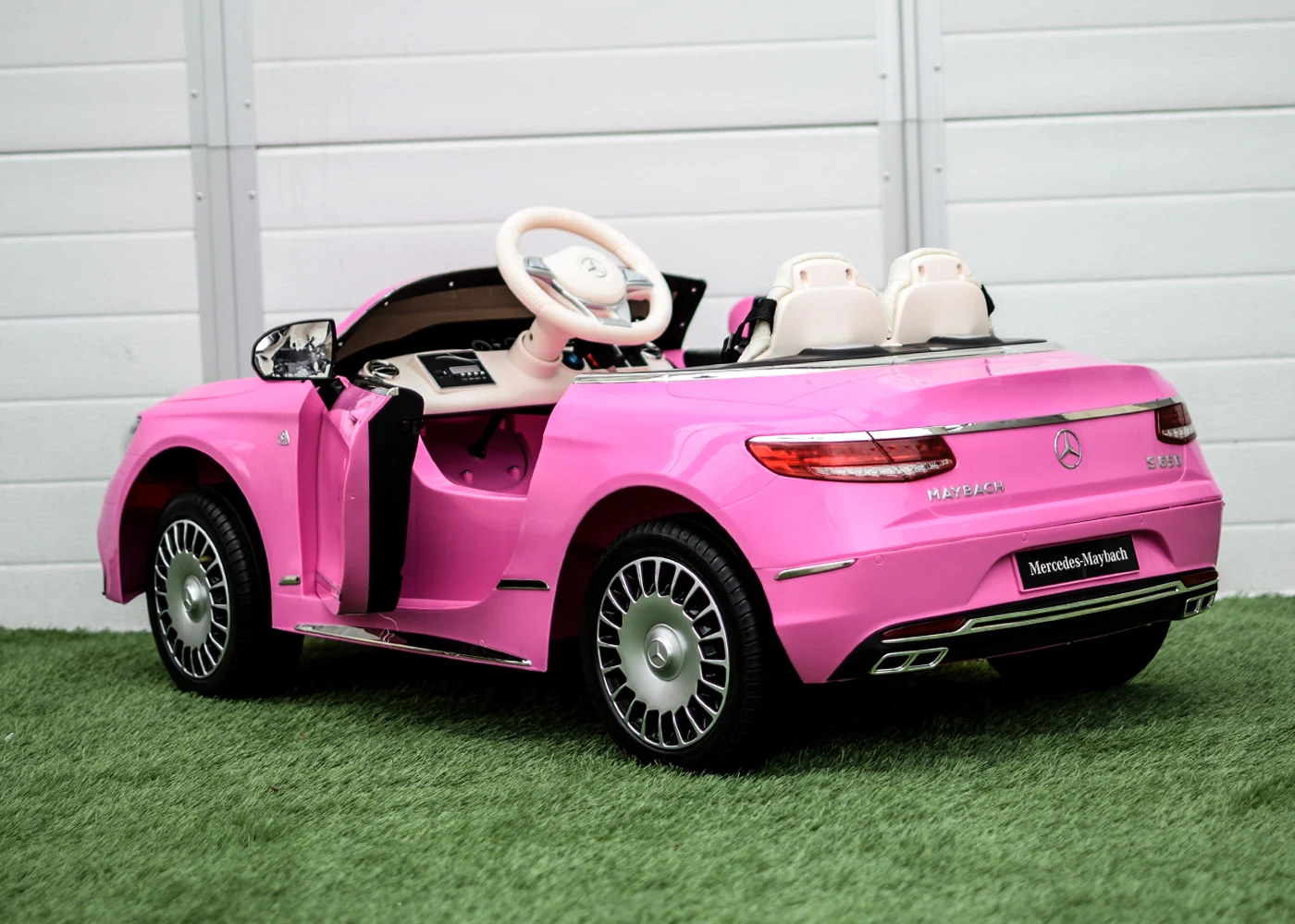 Licensed electric ride-on car for children Mercedes S650 MAYBACH, 70W 12V, premium, pink [3]