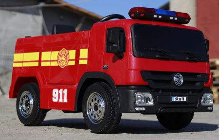 Special Ride on vehicles - Electric ride on fire truck, for children 3-6 years, standard equipment, red