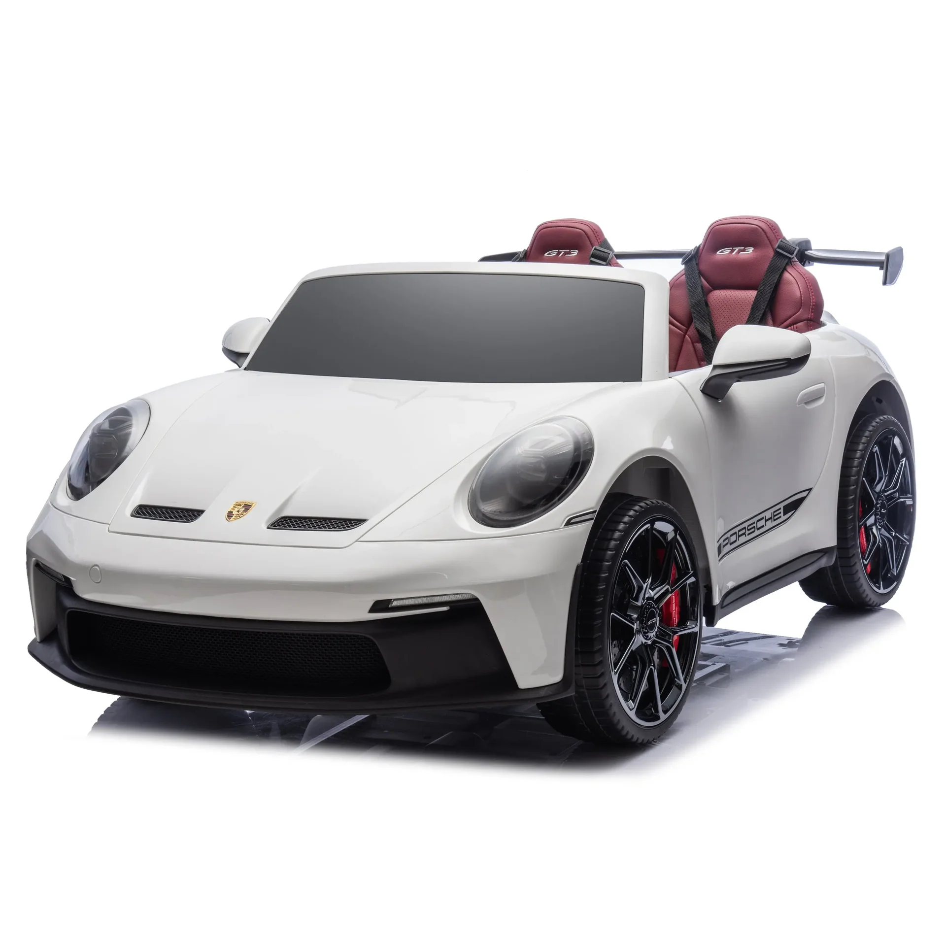 Electric Ride-On cars - Electric Kids Car Porsche 911 GT3 Premium 320W 24V 14Ah, 2-Seater, White