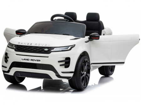 Masinuta electrica cu licenta Range Rover 4x4, 140W 12V, scaun tapitat, alb [12]