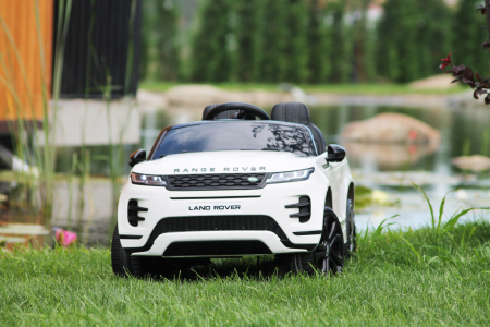 Masinuta electrica cu licenta Range Rover 4x4, 140W 12V, scaun tapitat, alb [5]