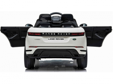 Masinuta electrica cu licenta Range Rover 4x4, 140W 12V, scaun tapitat, alb [16]