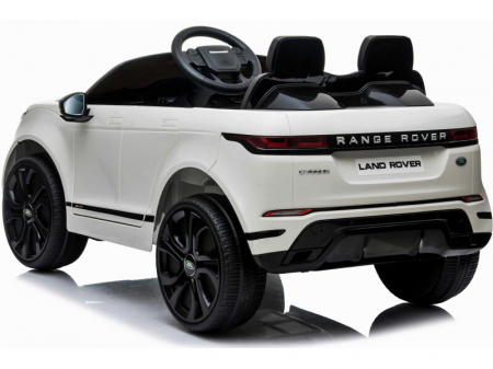 Masinuta electrica cu licenta Range Rover 4x4, 140W 12V, scaun tapitat, alb [17]