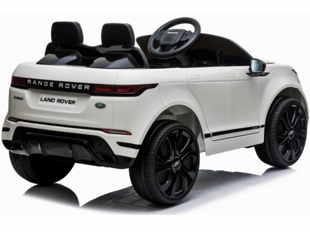 Masinuta electrica cu licenta Range Rover 4x4, 140W 12V, scaun tapitat, alb [18]