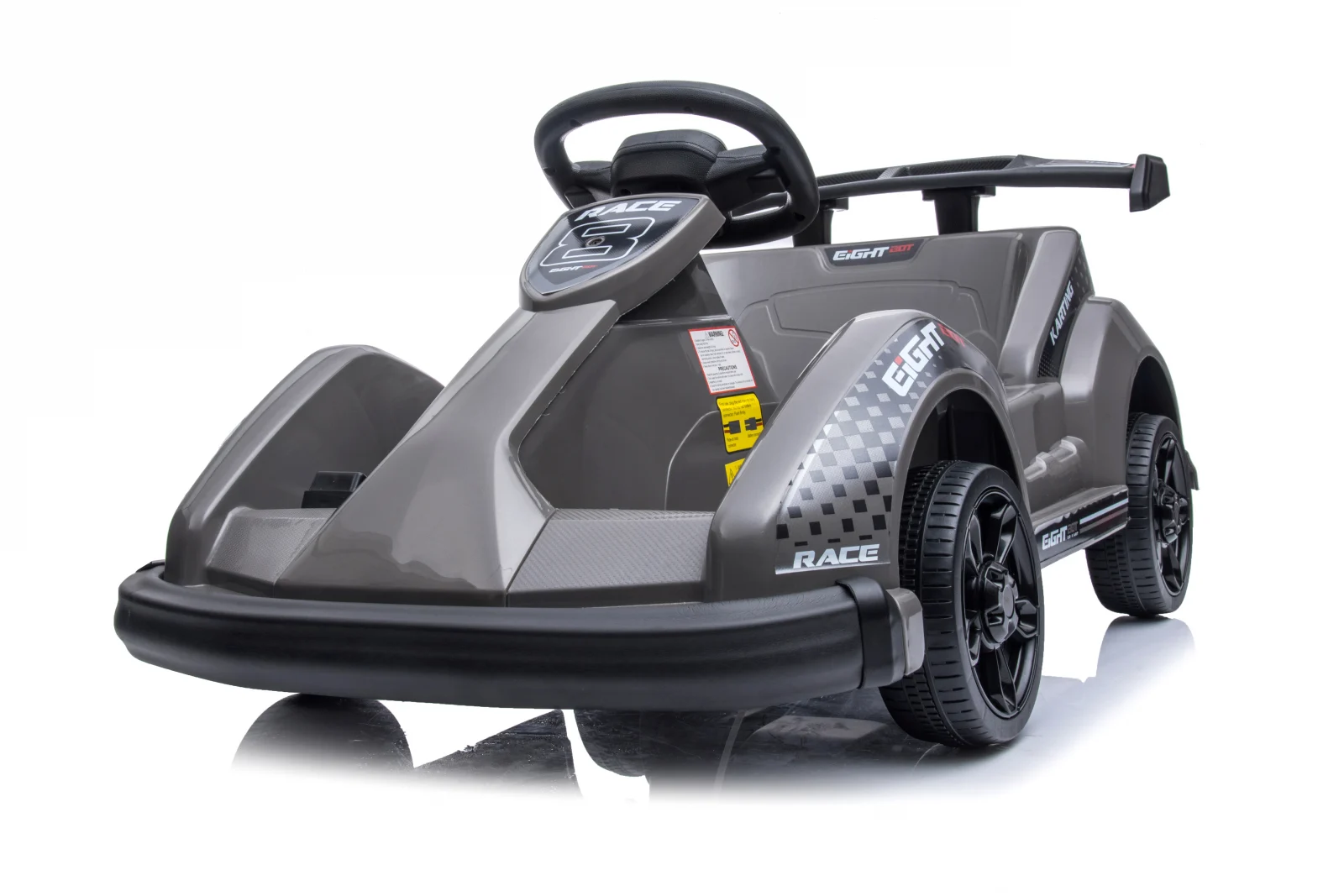 Masinute electrice - Masinuta electrica tip Kart, pentru copii 2-5 ani, model RACE8, 35W 6V, telecomanda inculsa, negru