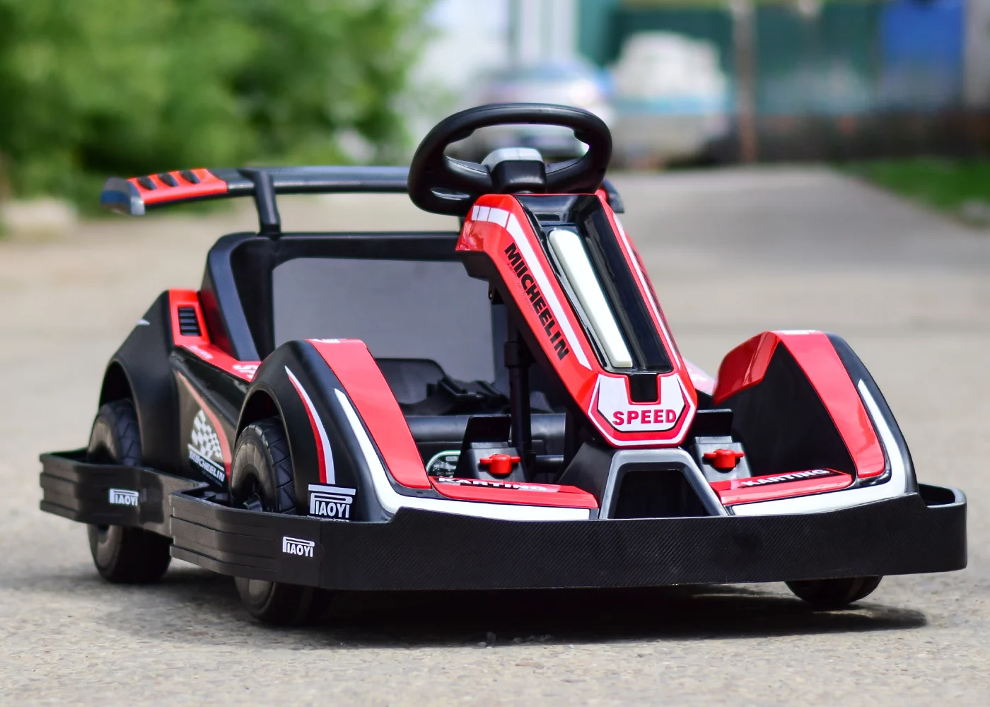 Masinuta electrica tip Racing Kart, pentru copii 3-11 ani, 90W, 12V-7Ah, telecomanda, rosie [1]