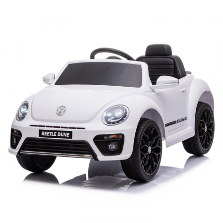 Masinute cu licenta - Masinuta electrica VW Beetle Dune 35W 6V, functie de leganat, bluetooth, alba