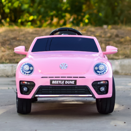 Masinuta electrica VW Beetle Dune 60W 12V, functie de leganat, bluetooth, roz [2]