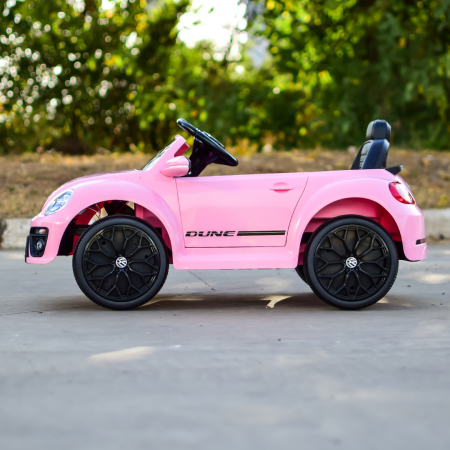 Masinuta electrica VW Beetle Dune 60W 12V, functie de leganat, bluetooth, roz [5]