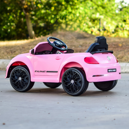 Masinuta electrica VW Beetle Dune 60W 12V, functie de leganat, bluetooth, roz [6]