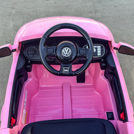 Masinuta electrica VW Beetle Dune 60W 12V, functie de leganat, bluetooth, roz [12]