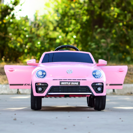 Masinuta electrica VW Beetle Dune 60W 12V, functie de leganat, bluetooth, roz [11]