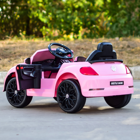 Masinuta electrica VW Beetle Dune 60W 12V, functie de leganat, bluetooth, roz [7]
