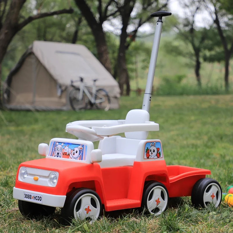 Electric Ride-On cars - 4-in-1 Ride-On Car for Kids, FunnyBunny 60W 6V, with Remote Control & Trailer, Red