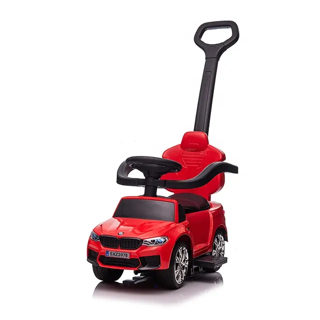 Electric Ride-On cars - Licensed BMW children's ride on car with handle, 2 in 1, premium equiped, red