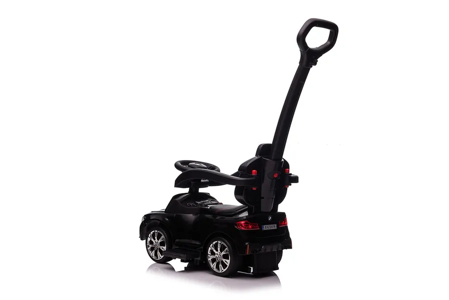 Masinuta pentru copii cu maner, 2 in 1, pentru copii, BMW, premium, neagra [11]