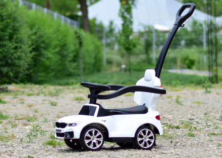 Licensed BMW children's ride on car with handle, 2 in 1, premium equiped, white [8]