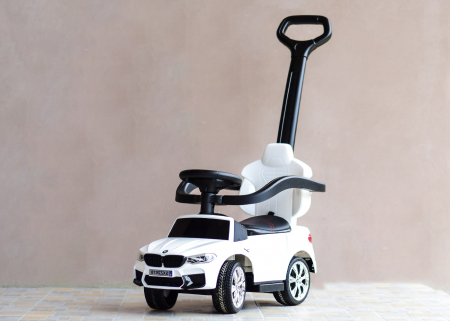 Licensed BMW children's ride on car with handle, 2 in 1, premium equiped, white [2]