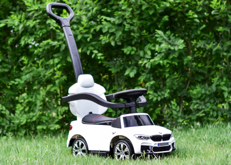Licensed BMW children's ride on car with handle, 2 in 1, premium equiped, white [9]