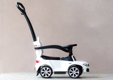 Licensed BMW children's ride on car with handle, 2 in 1, premium equiped, white [3]