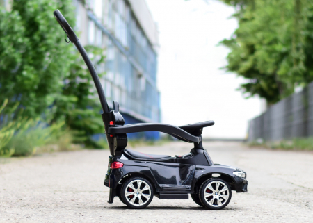 Masinuta pentru copii cu maner, 2 in 1, pentru copii, BMW, premium, neagra [2]