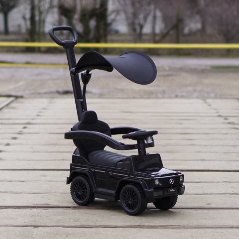 Masinuta premergator pentru copii, 2 in 1, Mercedes G350d, parasolar inclus, negru [8]