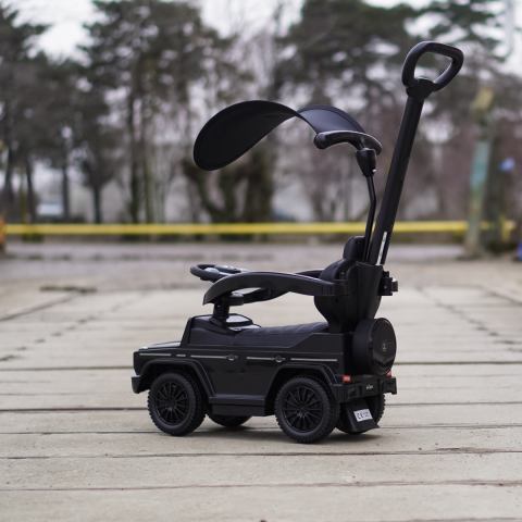 Masinuta premergator pentru copii, 2 in 1, Mercedes G350d, parasolar inclus, negru [4]