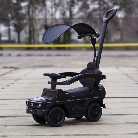 Masinuta premergator pentru copii, 2 in 1, Mercedes G350d, parasolar inclus, negru [2]