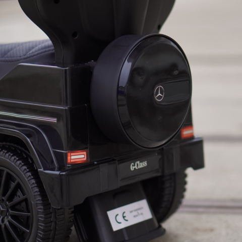 Masinuta premergator pentru copii, 2 in 1, Mercedes G350d, parasolar inclus, negru [10]