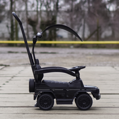 Masinuta premergator pentru copii, 2 in 1, Mercedes G350d, parasolar inclus, negru [7]