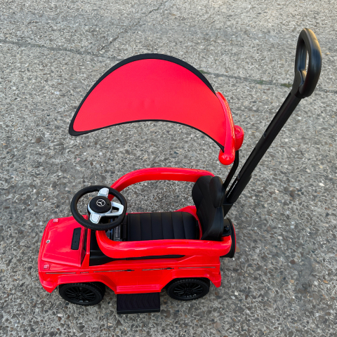 Ride-on car and precursory for children 2 in 1, licensed, Mercedes G350d, sun visor included, red [10]