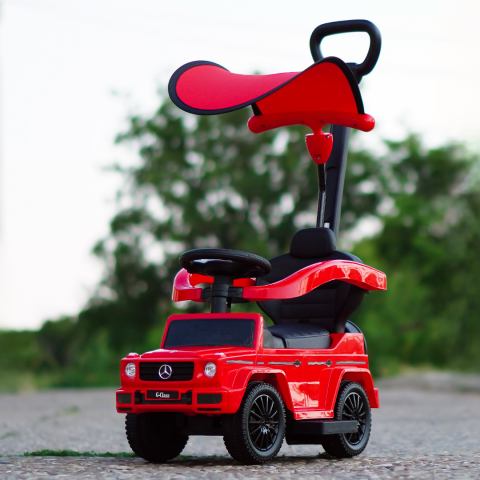 Ride-on car and precursory for children 2 in 1, licensed, Mercedes G350d, sun visor included, red [9]