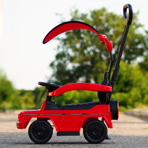 Ride-on car and precursory for children 2 in 1, licensed, Mercedes G350d, sun visor included, red [4]