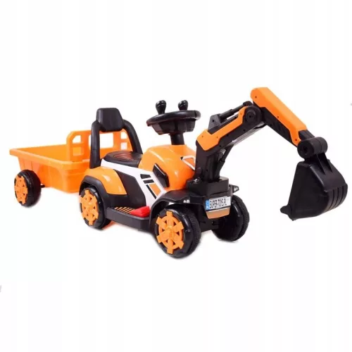 Special Ride on vehicles - Kids Ride-On Mini Excavator BJXZ219B, 35W 6V, Electric Charger, Trailer, yellow