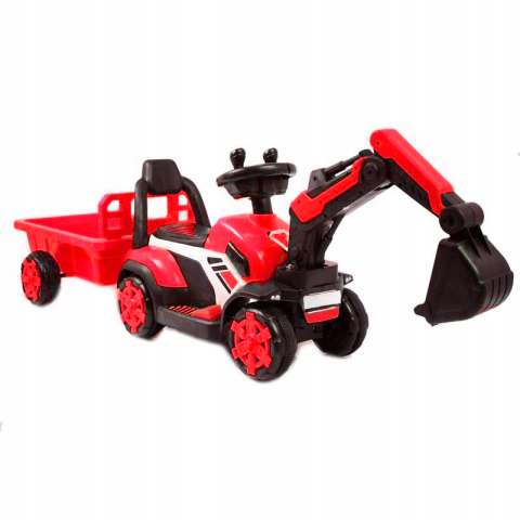 Special Ride on vehicles - Kids Ride-On Mini Excavator BJXZ219B, 35W 6V, Electric Charger, Trailer, Red