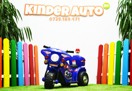 Police style electric Ride-on motorcycle with 3 wheels for children BJQ991, 6V, 25W, blue [6]