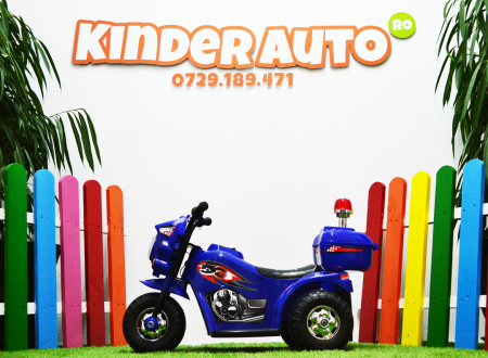 Police style electric Ride-on motorcycle with 3 wheels for children BJQ991, 6V, 25W, blue [4]