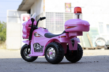 Police style electric Ride-on motorcycle with 3 wheels for children BJQ991, 6V, 25W, pink [4]