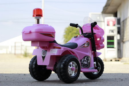 Police style electric Ride-on motorcycle with 3 wheels for children BJQ991, 6V, 25W, pink [3]