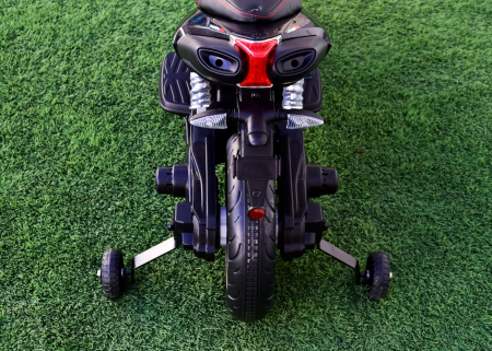 Licensed electric ride-on motorcycle, Aprilia Dorsoduro 900, 60W 12V, leather seat, black [4]